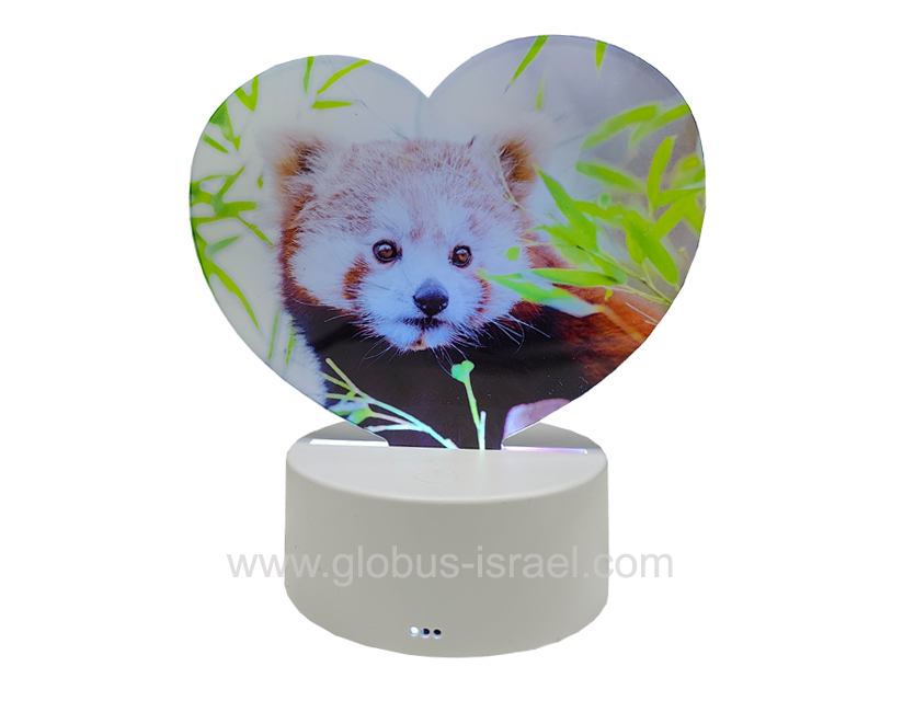 מנורת אקריליק לב